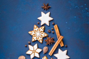 Ein Weihnachtsbaum aus Keksen